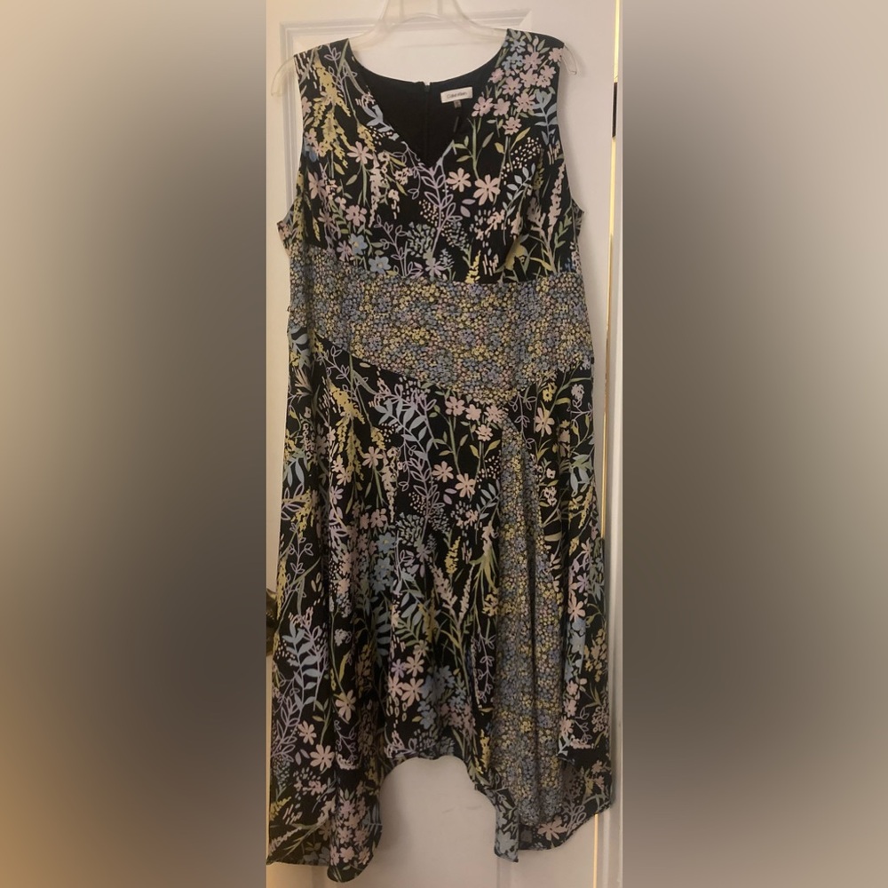 Calvin Klein Floral, Cream A-Line Dress